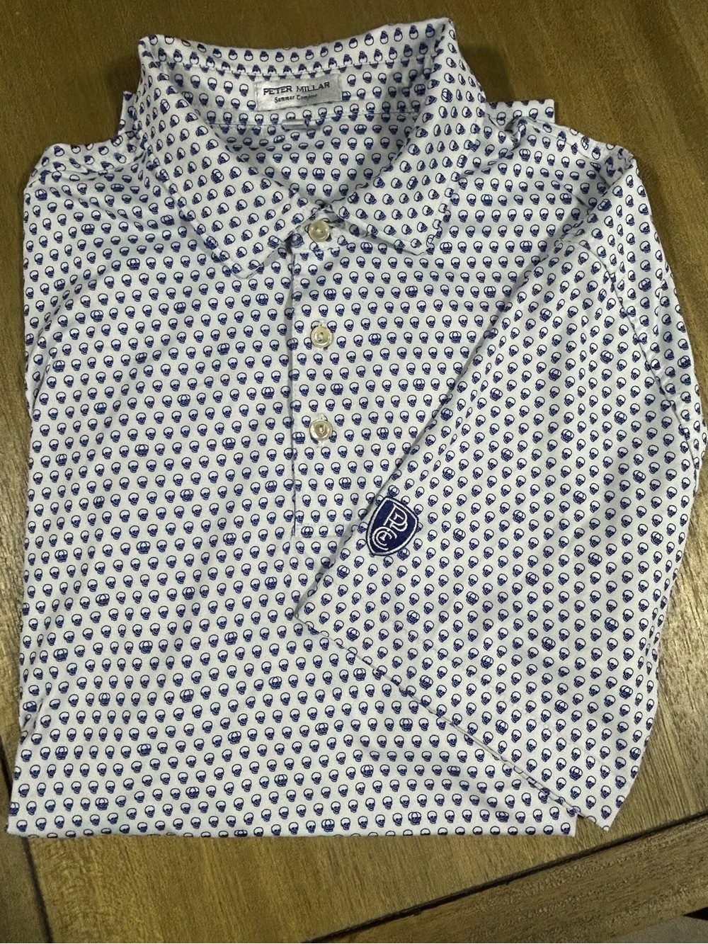 Peter Millar “Seeing Double Skull” Polo LG NWOT